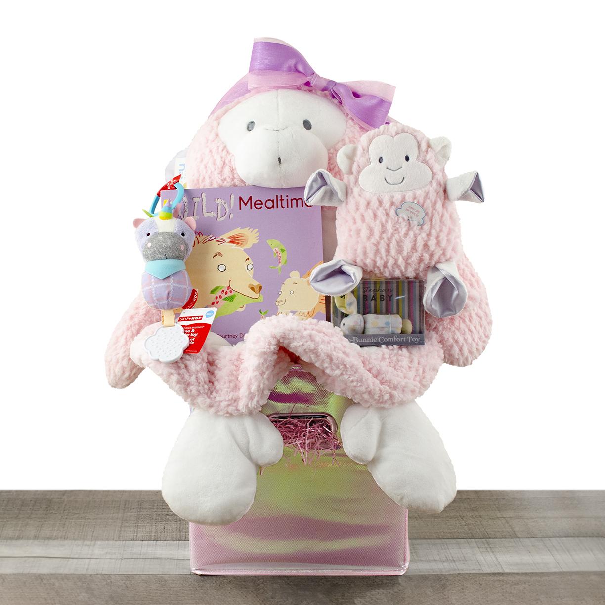 Monkey Mat Fun Gift Basket by Baby Basket | Baby Gift Baskets | Baby Mats | Baby Girl Gift Baskets | Gift Baskets Delivered